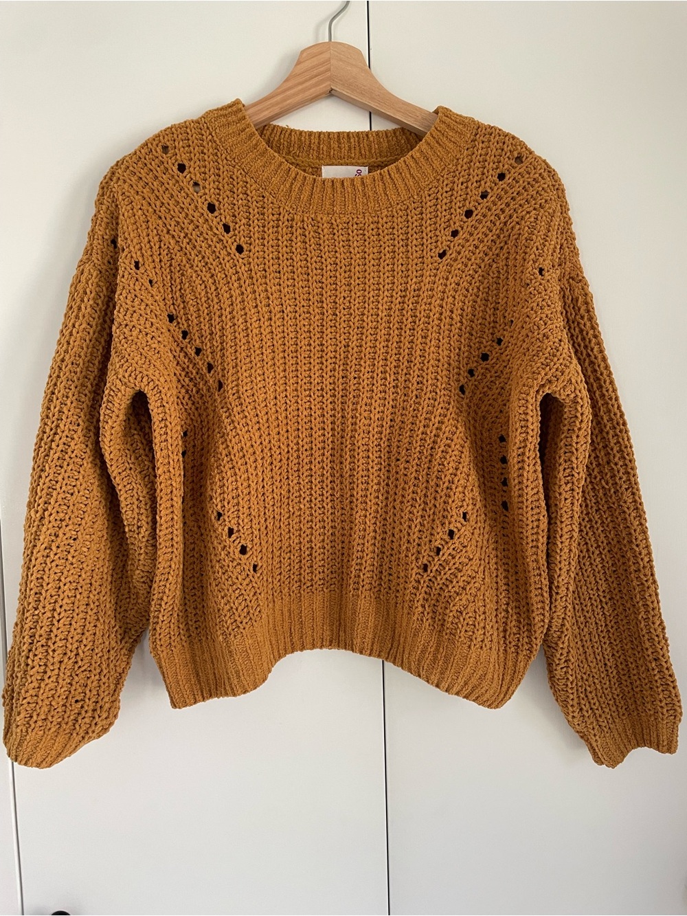 SO Kohl's Mustard Yellow Chenille Knit Sweater M